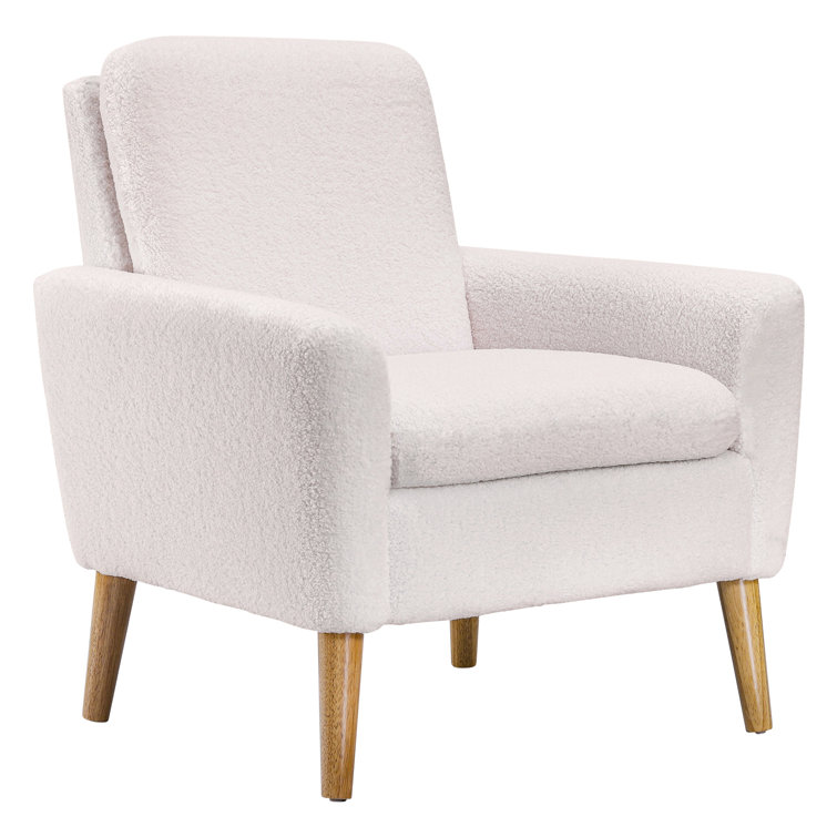 Fluffy cheap white armchair